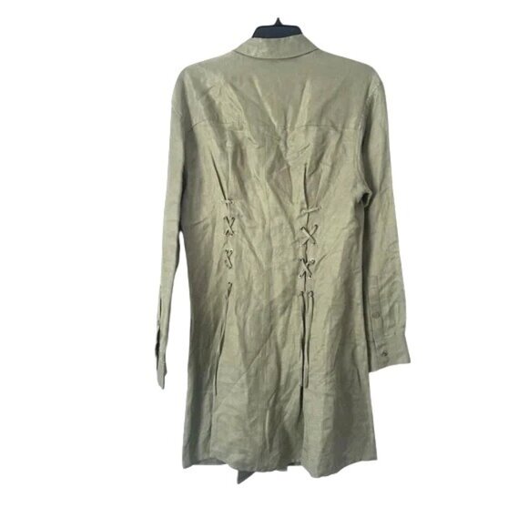 The Kooples French Designer Fashion Light Green Button-Up Dress Size Medium FR 2 - Picture 9 of 13